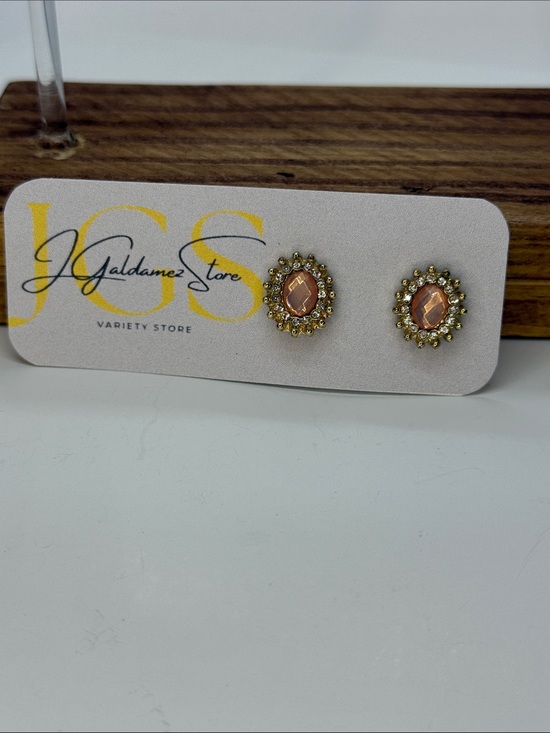 Jewelry - Gold and Pink Stud Earrings